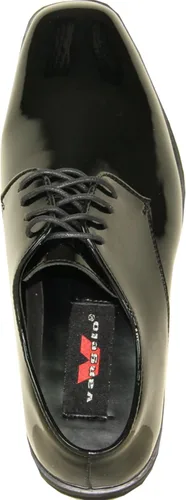 Vista 6 de VANGELO Zapato de vestir para hombre con lengüeta y esmoquin Oxford formal para baile de graduación, boda, uniforme ancho medio y ancho, negro