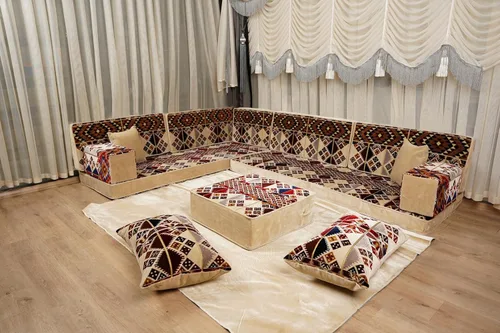 Vista 2 de arabicsofa Asiento modular diwan blanco - Juego de sofá árabe Jalsa con cojines, sofá de salón hecho a mano para sala de estar