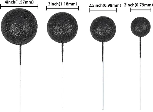 Vista 2 de 30 piezas de mini globo para decoración de tartas, bolas de espuma con purpurina, bolas de perlas de imitación, decoración para tartas, decoración