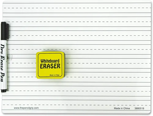 Vista 2 de The Pencil Grip Kit de pizarra blanca, kit de pizarra blanca de borrado en seco con bolígrafo negro de borrado en seco y borrador - TPG-388