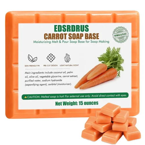 Vista 9 de Base de jabón de glicerina de 15 onzas – Base de jabón perfumada para derretir y verter para manualidades, fácil de cortar, vegana y natural