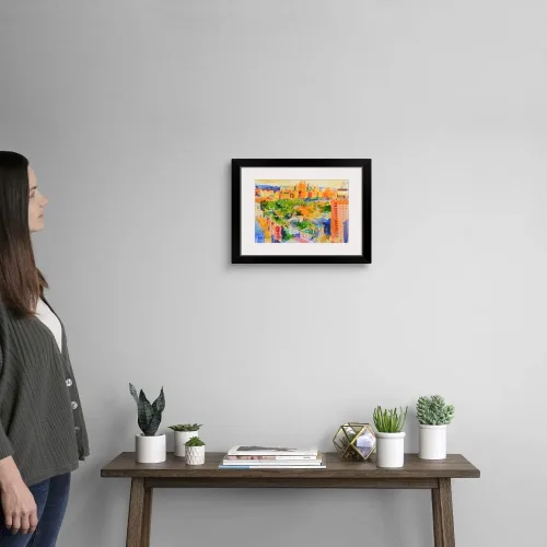 Vista 2 de GREATBIGCANVAS Central Park from The Carlyle Black Framed Wall Art Print, Artwork