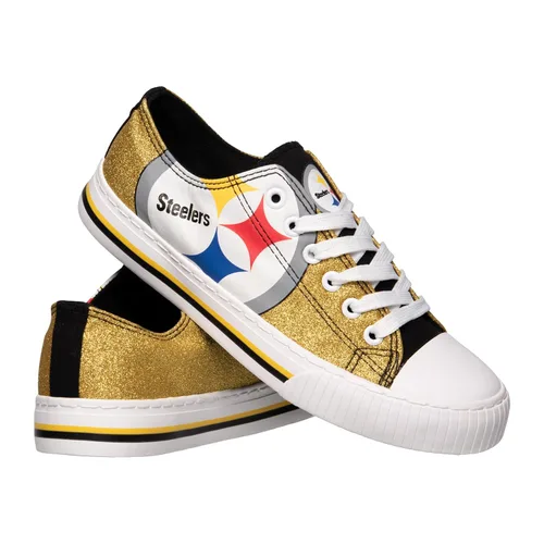Vista 47 de FOCO Womens NFL Team Logo Ladies Fashion Glitter Low Top Canvas Sneakers Shoes