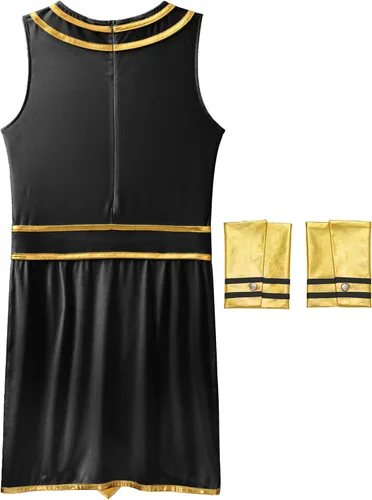 Vista 4 de YUUMIN Disfraz egipcio de Halloween para hombre, cosplay, faraón, rey Dios, con puños, ropa