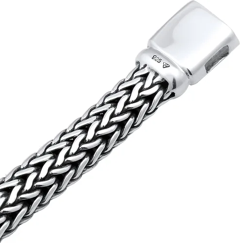 Vista 4 de kuzzoi Pulsera redonda bizantina de plata de ley 925 para hombre, longitud 7,48 pulgadas - 9,05 pulgadas, ancho 0,35 pulgadas, 1.87 onzas