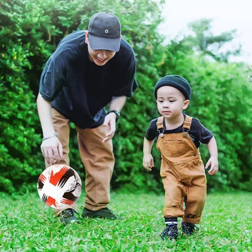 Vista 6 de Balón de fútbol tamaño 3 4 5 cuero suave anti explosión práctica entrenamiento niños niñas adultos con aguja de bomba