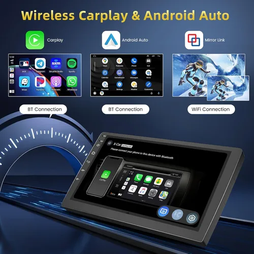 Vista 5 de [4+64G] Qualcomm 8 Core Radio para Toyota Camry 2007-2011, Android 15 9 pulgadas pantalla táctil estéreo de coche con inalámbrico CarPlay/Android