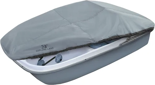 Vista 10 de Explore Land Cubierta para Bote de Pedales - Impermeable de Servicio Pesado para Exteriores Protector de Bote de Remo para 3 o 6 Personas, Negro