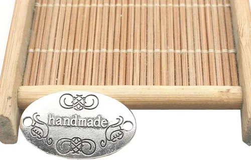 Vista 6 de Juland 60 etiquetas de metal hechas a mano de aleación hechas a mano, dije de cuentas de metal, etiquetas de metal para hacer joyas, manualidades