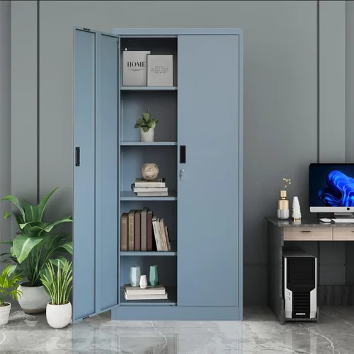 Vista 25 de BESFUR Armarios de almacenamiento de metal con estantes y puertas, armario de almacenamiento con cerradura de 36" de altura para oficina en casa