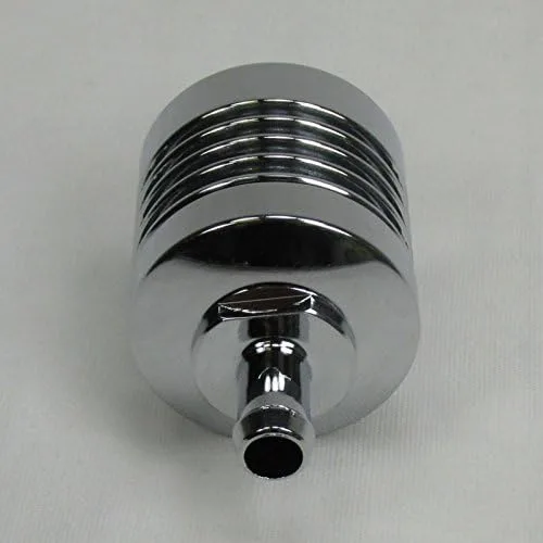 Vista 3 de Filtro de combustible de aluminio cromado Billet Hi-FLOW para uso con manguera de combustible de 5/16 pulgadas de diámetro interior, pantalla