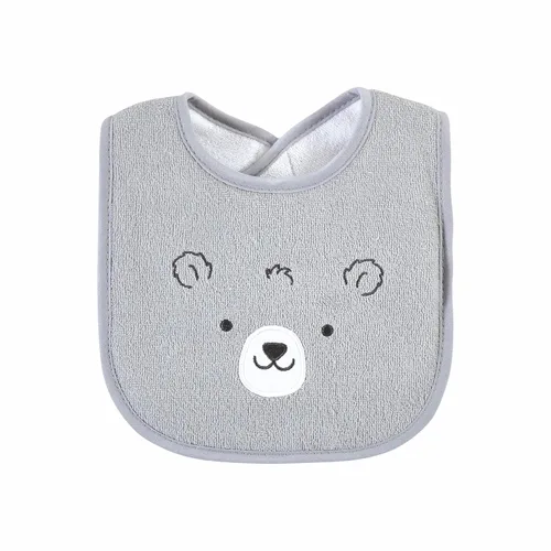 Vista 8 de Baberos Hudson Baby unisex de tela de toalla de algodón con relleno de fibra, Tamaño único Niño Gris Bosque