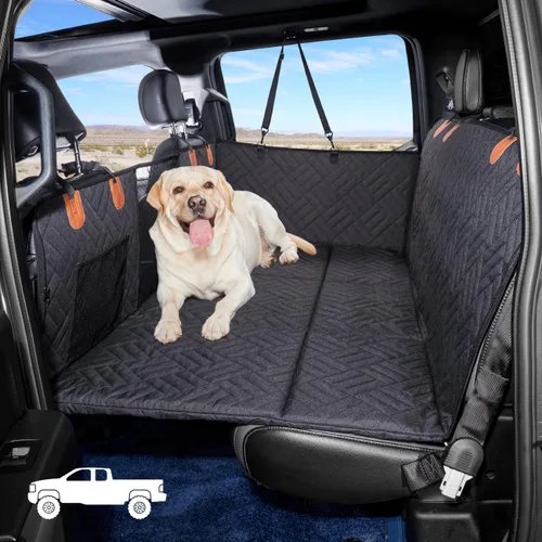 Vista 11 de Extensor de asiento trasero, funda de asiento de perro para asiento trasero, funda de asiento de coche de fondo duro para perros, hamaca para perro