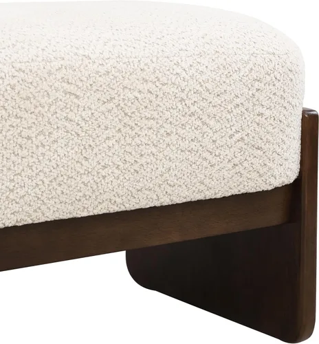 Vista 9 de Christopher Knight Home Arden - Banco otomán rectangular de tela de hilo en bucle de estilo minimalista, marco de madera de caucho, banco