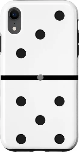 Vista 8 de iPhone 14 Domino Dominoes Cuban Game Player Piece Blanco Negro Case