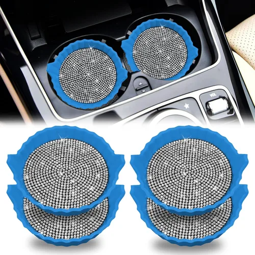 Vista 8 de Portavasos para automóvil, posavasos antideslizantes para automóvil, inserto universal para portavasos de automóvil, tapete de accesorios