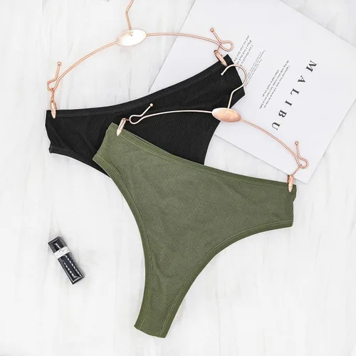 Vista 5 de PSEFNAGX Bragas de tanga transpirables sin costuras para mujer, ropa interior regular y talla grande