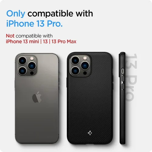 Vista 2 de Spigen - Mag Armor - Funda compatible con MagSafe diseñada para iPhone 13 Pro (2021) - color negro mate