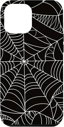 Vista 25 de iPhone 12/12 Pro blanco y negro araña web Único estuche de Halloween de Artsy moderno