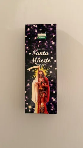 Vista 2 de Darshan - Caja de 120 palitos Santa Muerte Negro - Caja de 120 Varillas - Incienso Darshan