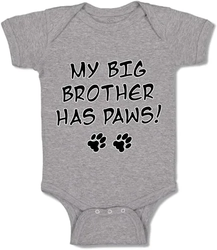 Vista 15 de Baby Bodysuit My Big Brother Has Paws Dog Lover Pet Boy & Girl Baby Clothes Solo un diseño blanco