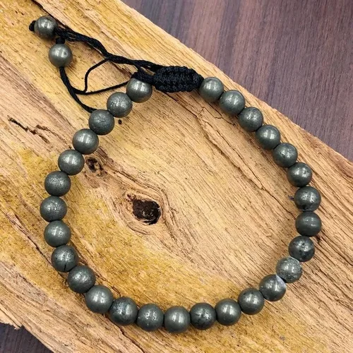 Vista 3 de DHYANARSH Pulsera original de la pirita, joyería de la astronomía, AAA con el hilo ajustable del tamaño, Gema Piedra, Ágata