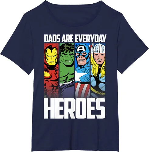 Vista 16 de Marvel Camiseta gráfica de héroes cotidianos para el Día del Padre de los Vengadores, Negro