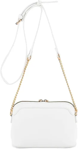 Vista 4 de Bolso cruzado pequeño con dos borlas con correa de cadena, bolso pequeño para mujer