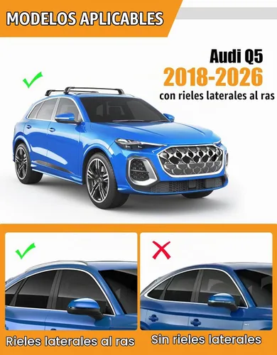 Vista 2 de Barras transversales de techo resistentes de 330 libras para Audi Q5 2018