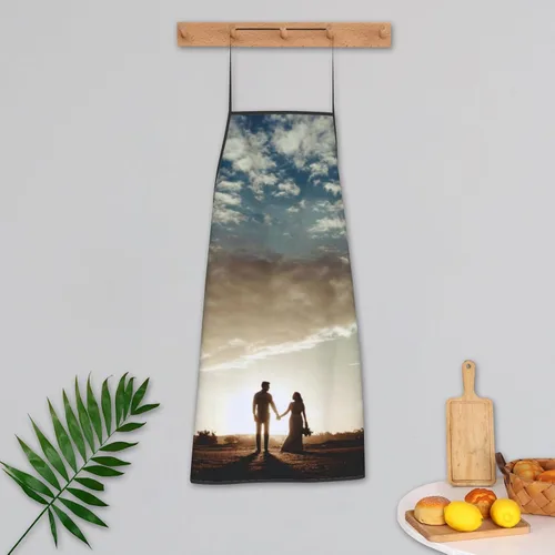 Vista 7 de Delantal con logotipo personalizado con foto, delantal de cocina personalizado para cocinero, delantal impermeable de cocina con texto