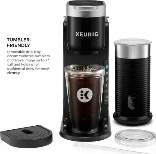 Vista 7 de Keurig K-Café Barista Bar Cafetera y espumador de una sola porción, con 3 tamaños de preparación, capacidad de café caliente y frío, botón