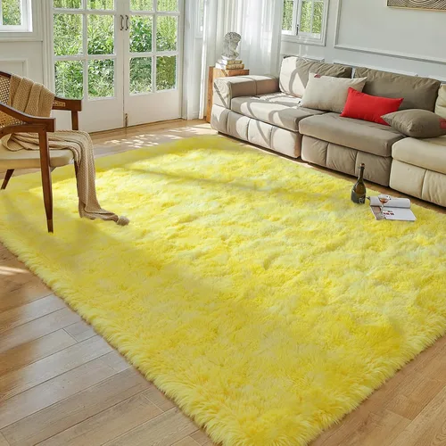 Vista 60 de Softlife Alfombra naranja para dormitorio, alfombra de felpa esponjosa para sala de estar para niñas, alfombra lanuda para niños, alfombra suave