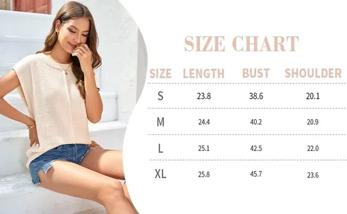 Vista 5 de Saodimallsu Suéter de manga casquillo de verano para mujer, casual, cuello redondo, ajuste holgado, ligero, suéter sin botones