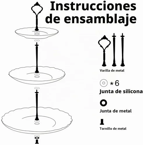 Vista 6 de Sweejar Soporte de cerámica para tartas de 3 niveles, soporte para postres, soporte para cupcakes, bandeja para servir pasteles de fiesta de té Azul