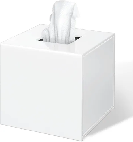 Vista 15 de FEMELI Cajas de pañuelos cuadradas de acrílico negro mate para baño