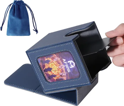Vista 22 de AFIING MTG Caja de Mazo para Commander Display, Caja de Cartas que Cabe 100 Cartas con Doble Funda, Caja de Almacenamiento Magic Commander TCG con 2