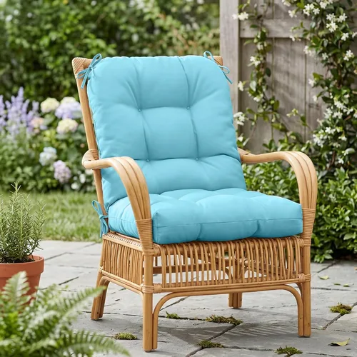Vista 7 de EAGLE PEAK Cojín Acolchado para Silla de Exterior/Interior para Asiento/Respaldo, Juego de 1, 42'' x 21'', Azul Claro