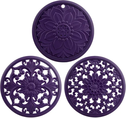 Vista 3 de Salvamanteles para platos calientes, salvamanteles de silicona, almohadillas calientes para cocina, salvamanteles para ollas y sartenes calientes