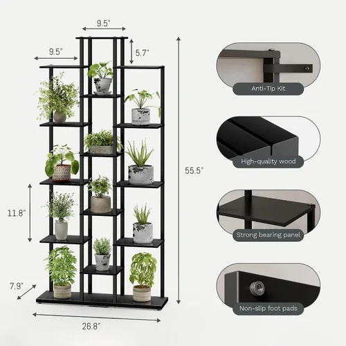 Vista 2 de DGSANDGO Estantería de 5 niveles para espacios pequeños, resistente y compacta para sala de estudio/dormitorio, estante de almacenamiento de madera