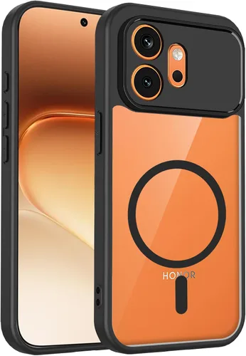 Vista 549 de Funda magnética transparente compatible con Xiaomi 17T, color negro 2 en 1 PC + TPU cubierta de teléfono a prueba de golpes, carcasa protectora