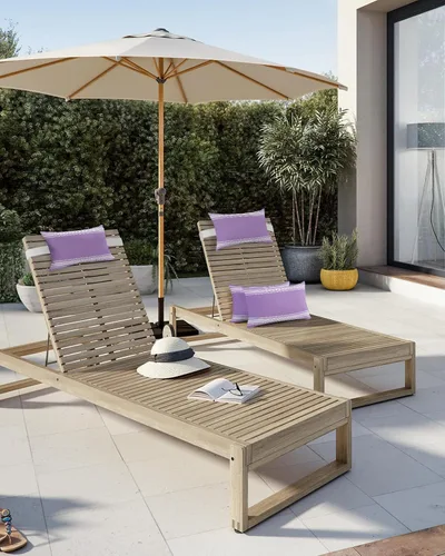 Vista 5 de Almohadas reclinables para la cabeza con inserto, almohada lumbar de rayas moradas y blancas con correa ajustable, almohadas de patio impermeables