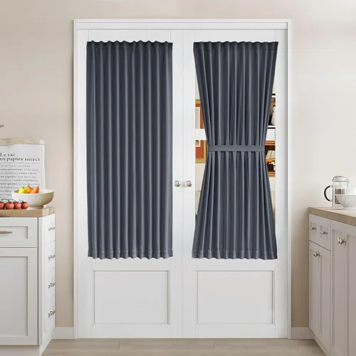 Vista 97 de Vatge Cortinas laterales autoadhesivas para puertas de cristal, sin taladro, extraíble, panel de filtrado de luz, 1 panel, 12 pulgadas de ancho x 60