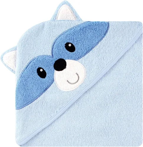 Vista 7 de Luvable Friends Toalla con capucha con cara de animal, talla única Azul Penguin