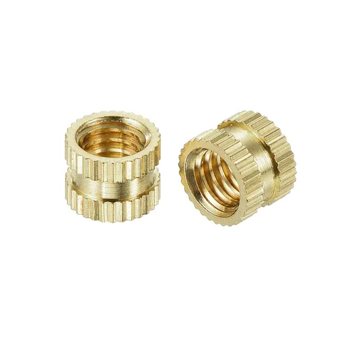 Vista 10 de uxcell M2 x 0.118 in (L) x 0.126 in (OD) Rosca hembra de latón moleteado roscado Insertar tuercas de incrustación, 20 piezas