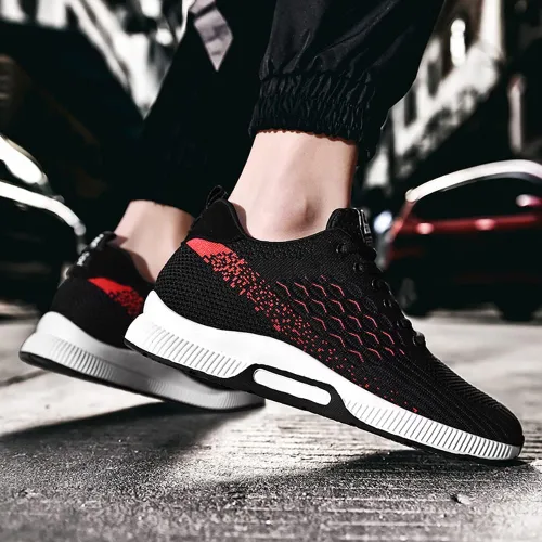 Vista 4 de ailishabroy Zapatillas deportivas con elevador para hombre, zapatos casuales ligeros con tacón de elevación de vuelo oculto para hombres, negro