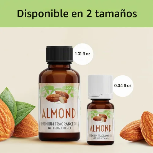 Vista 8 de Good Essential – Aceite de fragancia profesional de almendra 10 ml para difusor, velas, jabones, perfume, aromaterapia 0.33 fl oz