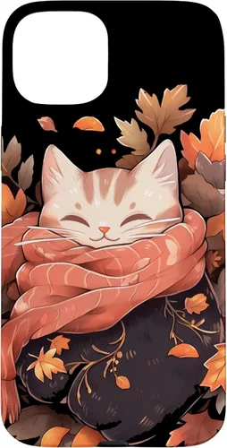 Vista 9 de Funda para iPhone 16 Cat Kitten Otoño Temporada Otoño Hojas Acción de Gracias
