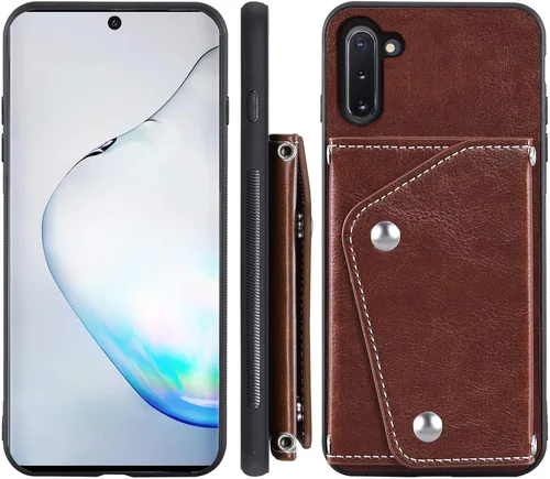 Vista 7 de Asuwish Funda de teléfono para Samsung Galaxy Note 10 5G con protector de pantalla de vidrio templado y tarjetero para tarjeta de crédito, correa