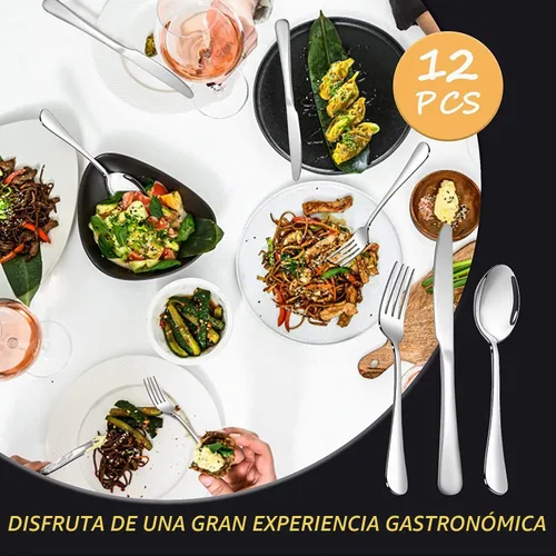 Vista 5 de 24-Piece Silverware Set, Flatware Set for 8, Food-Grade Stainless Steel Tableware Cutlery Set, Mirror Finished Utensil Sets for Home Restaurant