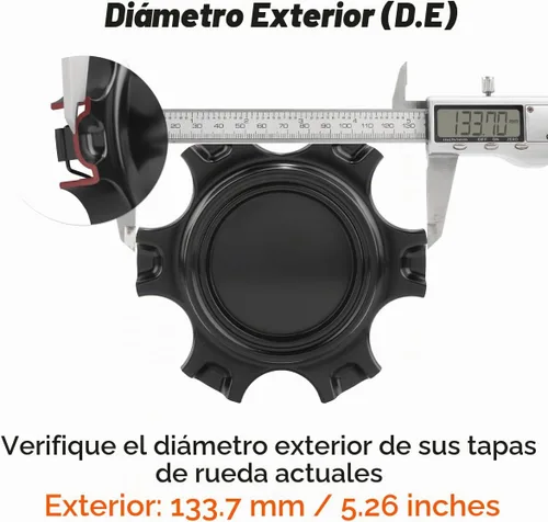 Vista 2 de Tapacubos centrales TRD para Tacoma H659-TRD, 4 unidades, color negro mate